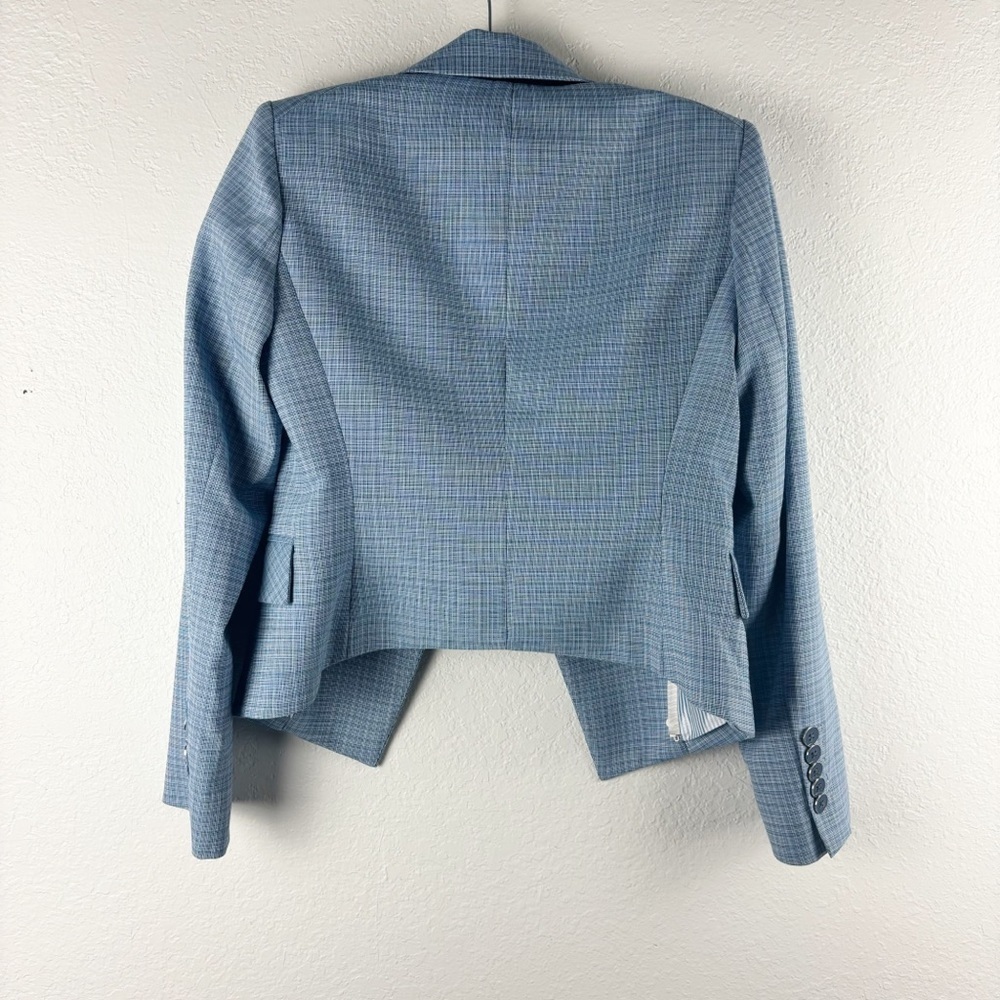 Veronica Beard Diego Double Breasted Dickey Jacket Blazer Plaid Blue Size 4 - Picture 3 of 6